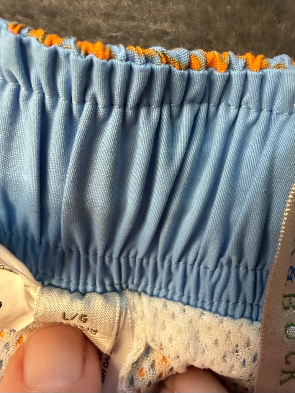 Cutter & Buck Light Blue Swim Trunks with Orange Accent